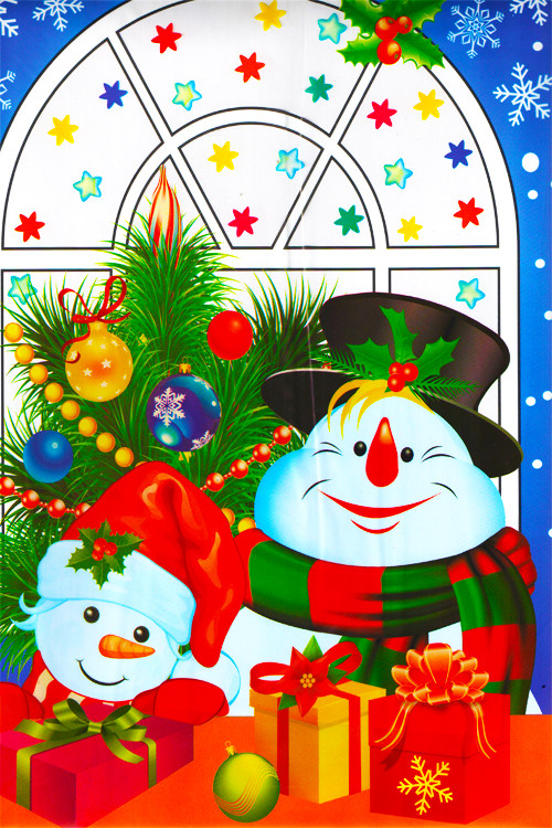 Пакет Новый год металл + рисунок   